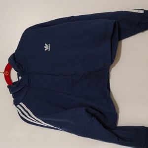 Women's Blue Adidas crop sweatshirt
